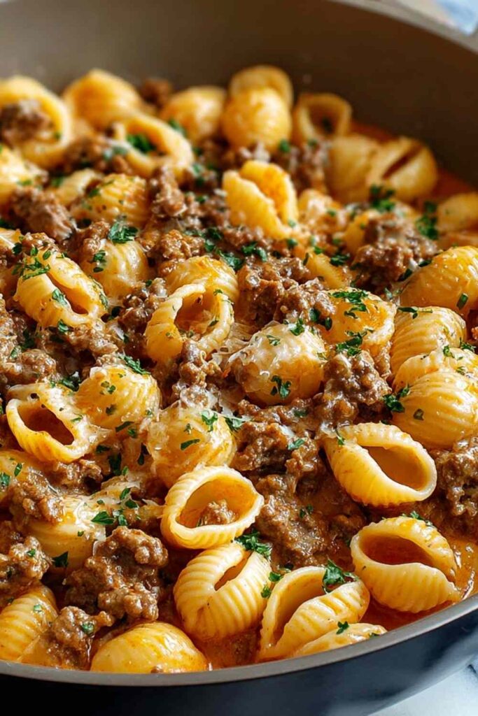 Creamy Beef and Shells