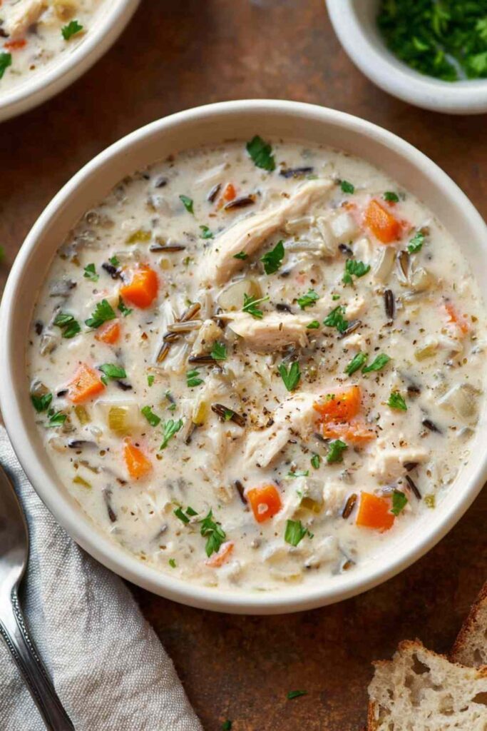 Creamy Crockpot Chicken and Wild Rice Soup 2