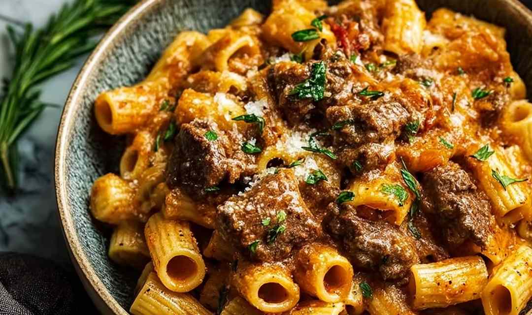 Creamy Garlic Beef Pasta