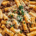 Creamy Parmesan Beef Rigatoni
