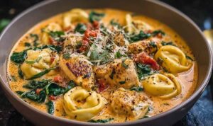 Creamy Tuscan Chicken Tortellini Soup