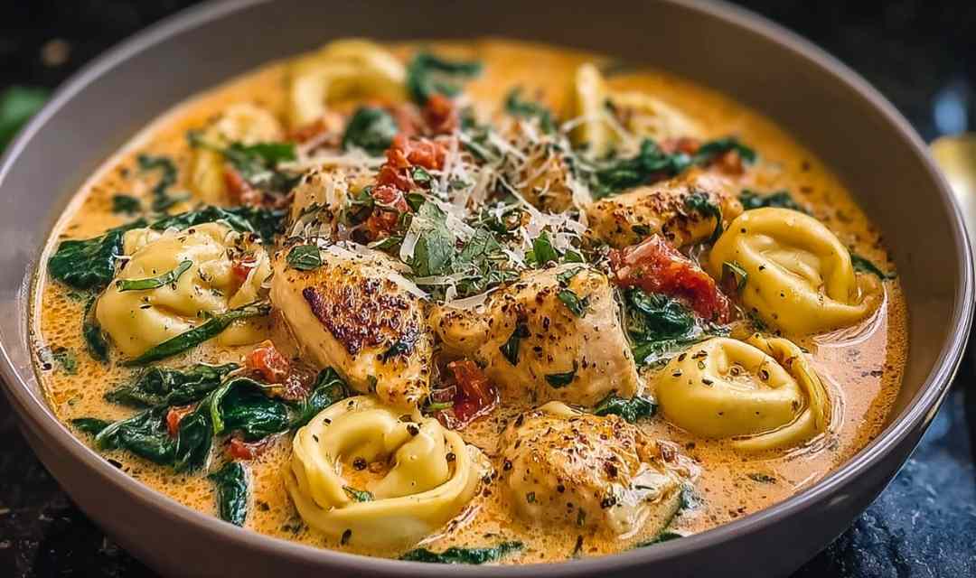 Creamy Tuscan Chicken Tortellini Soup