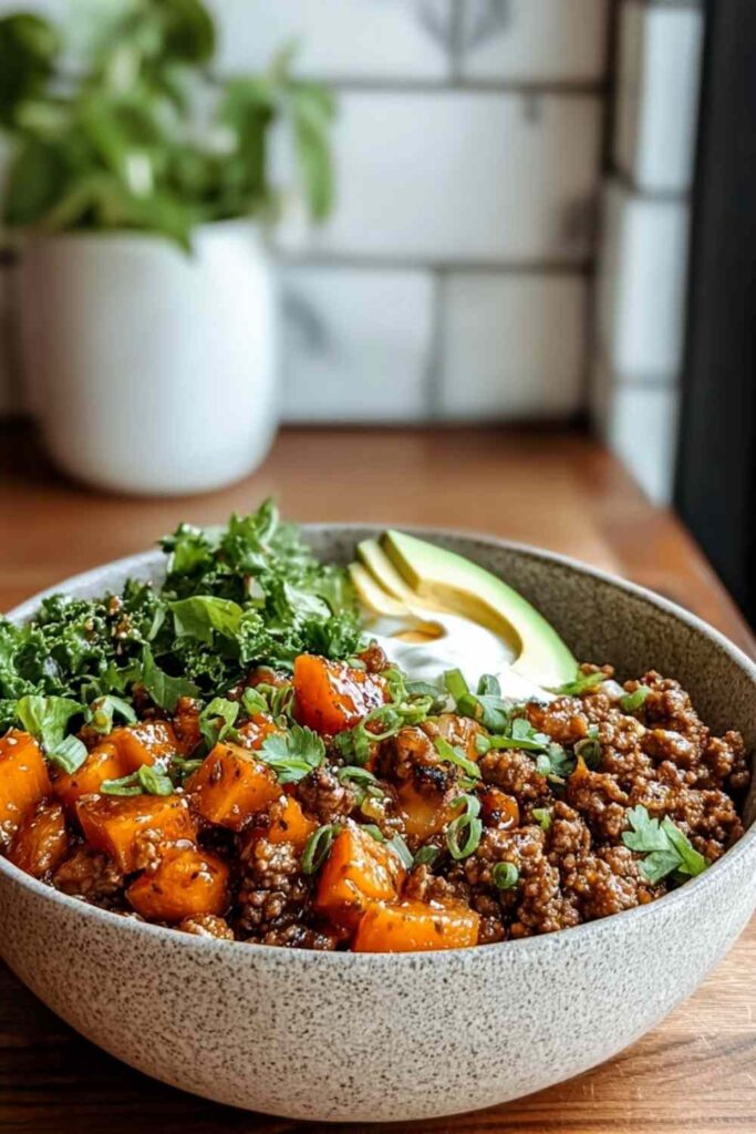 Ground Beef Hot Honey Bowl