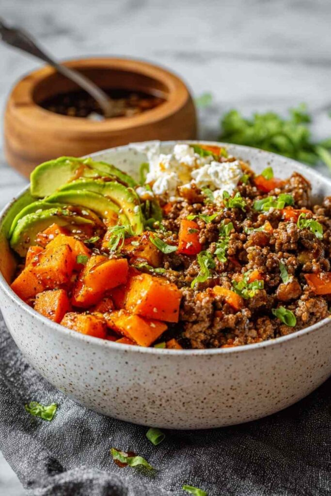 Ground Beef Hot Honey Bowl