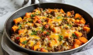 Ground Beef and Sweet Potato Skillet