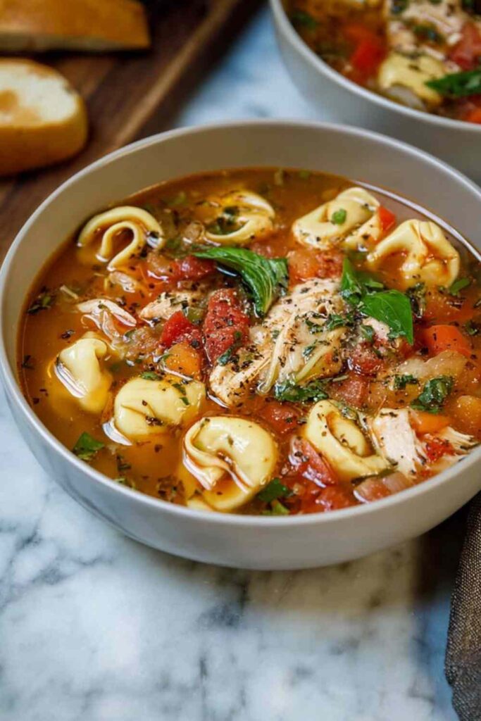 Italian Chicken Tortellini Soup 2