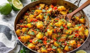 Mexican Ground Beef and Potato Skillet Mexican Ground Beef and Potato Skillet