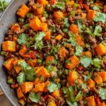 Southwest Ground Beef Sweet Potato Skillet