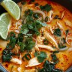 Spicy Thai Chicken Noodle Soup with Coconut and Lime