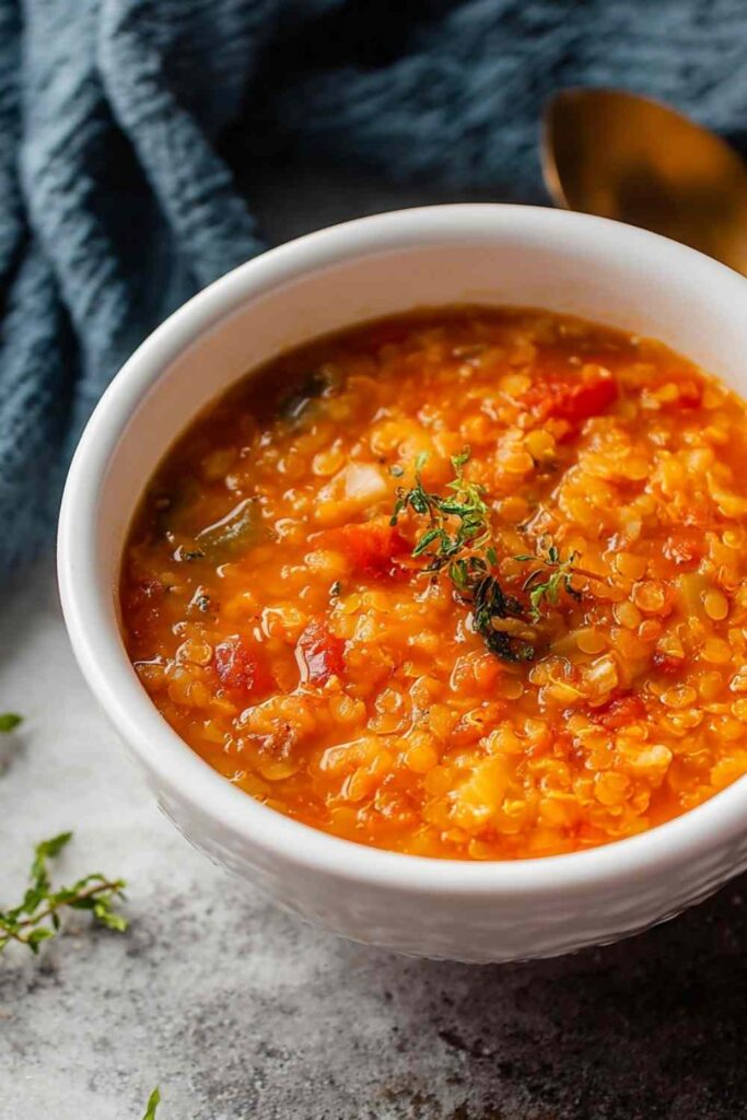 Vegan Red Lentil Tomato Soup