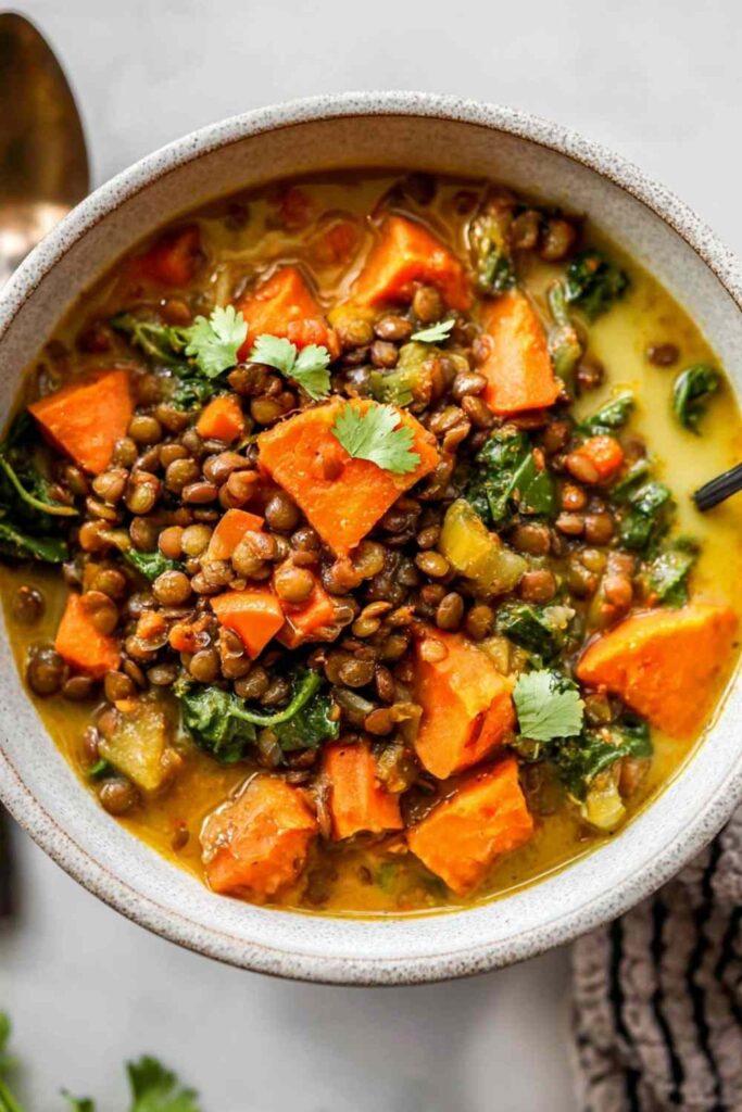 Vegan Sweet Potato Coconut Lentil Stew