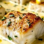 Baked cod in coconut lemon cream sauce
