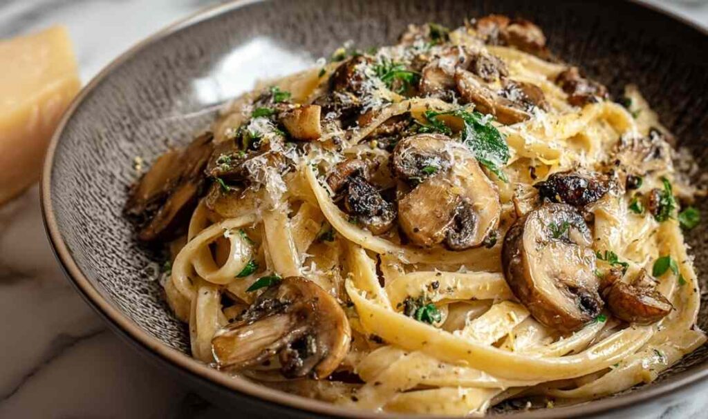 Caramelized Leek and Mushroom Gruyere Pasta