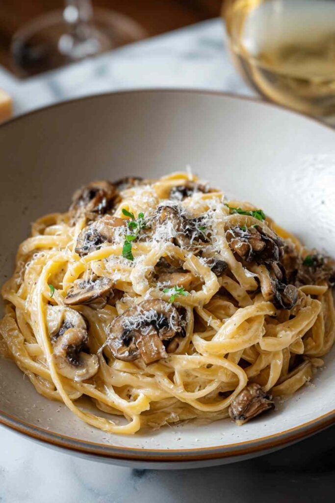 Caramelized Leek and Mushroom Gruyere Pasta