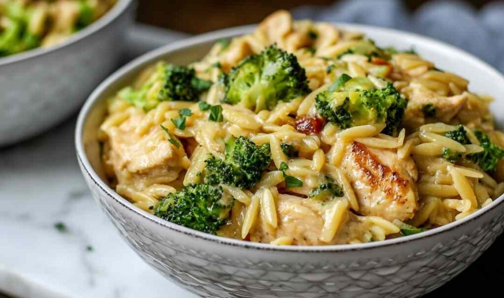 Cheesy Chicken Broccoli Orzo