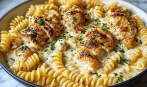 Cheesy Garlic Chicken Pasta