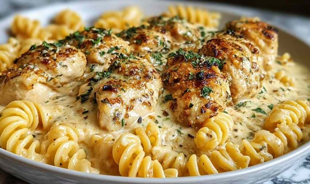 Cheesy Garlic Chicken Pasta