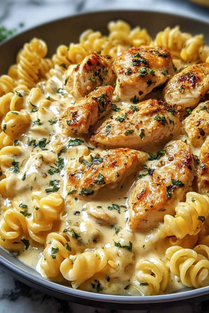 Cheesy Garlic Chicken Pasta