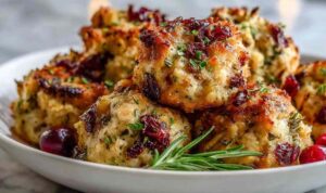 Cranberry Turkey Stuffing Balls