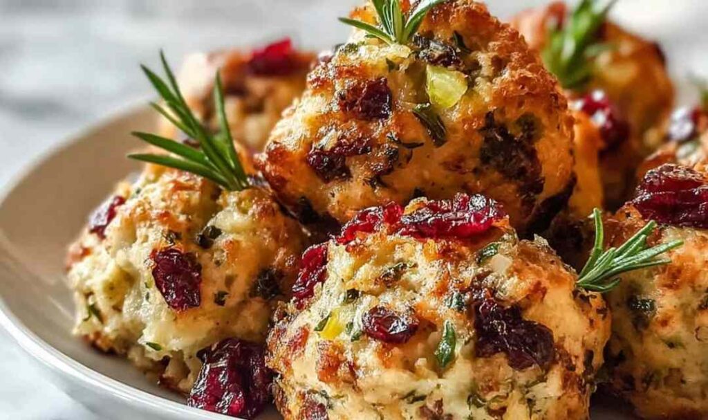 Cranberry Turkey Stuffing Balls