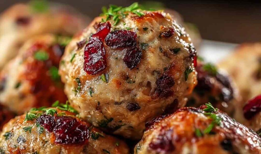 Cranberry Turkey Stuffing Balls 2