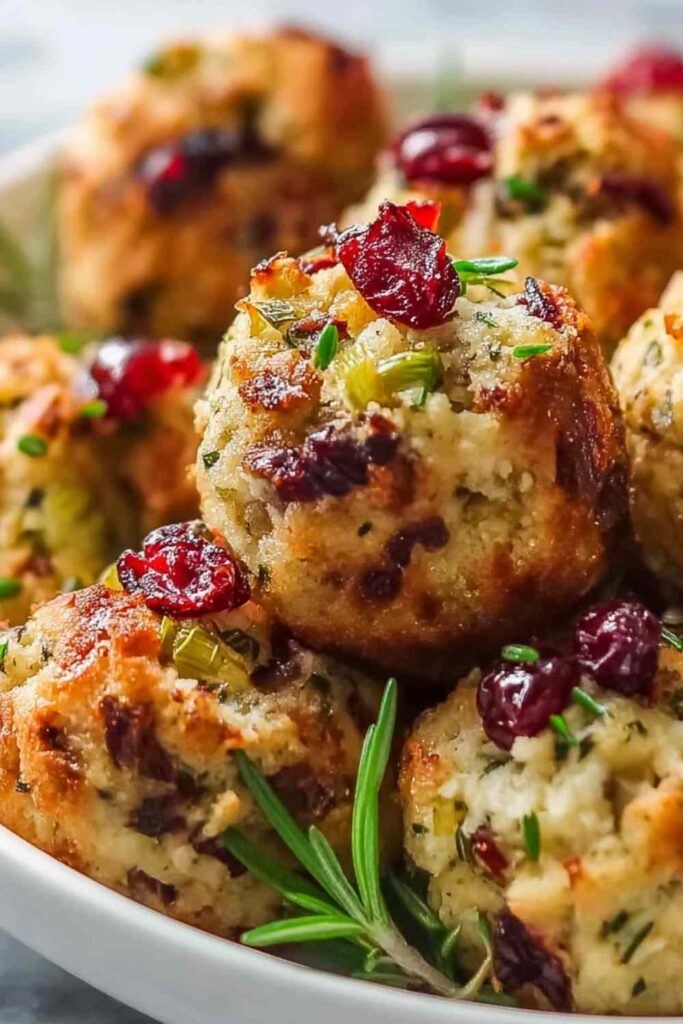 Cranberry Turkey Stuffing Balls