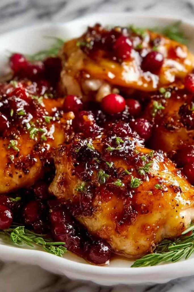 Cranberry orange glazed chicken