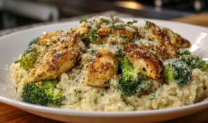 Creamy Parmesan chicken and broccoli rice