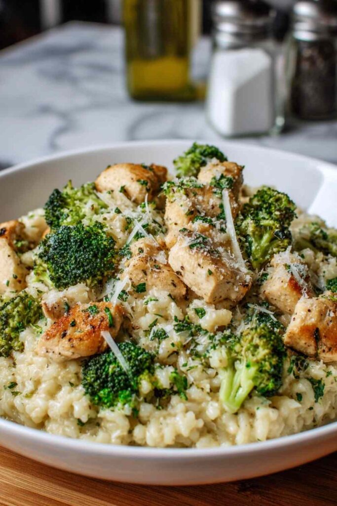 Creamy Parmesan chicken and broccoli rice