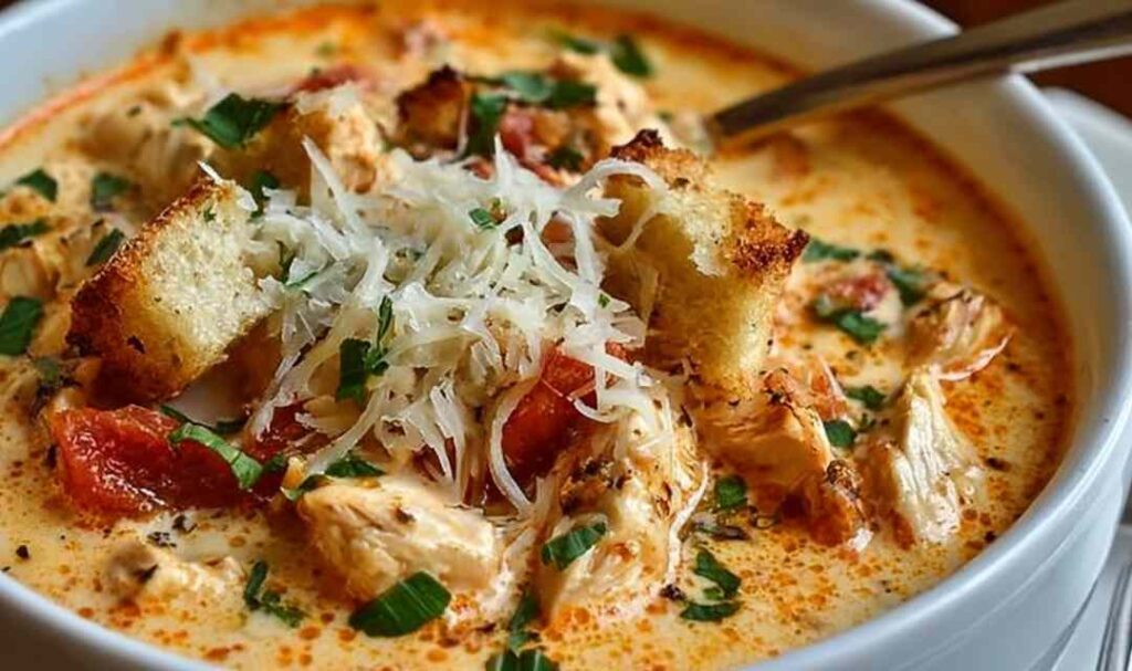 Crock Pot Chicken Parmesan Soup