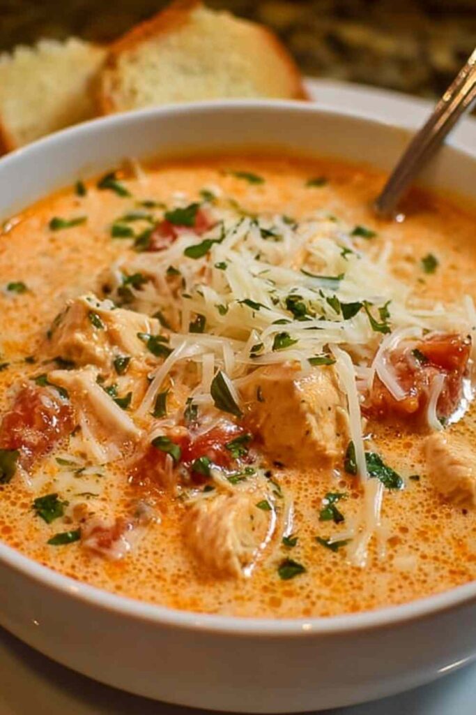 Crock Pot Chicken Parmesan Soup