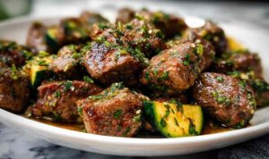 Garlic Butter Steak Bites with Zucchini