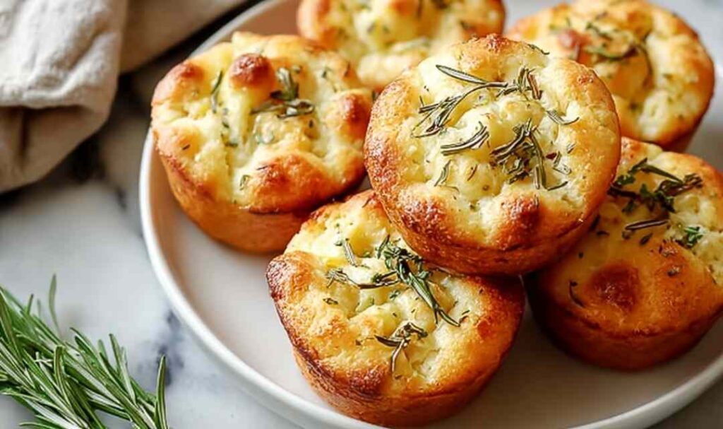 Garlic Rosemary Focaccia Muffins