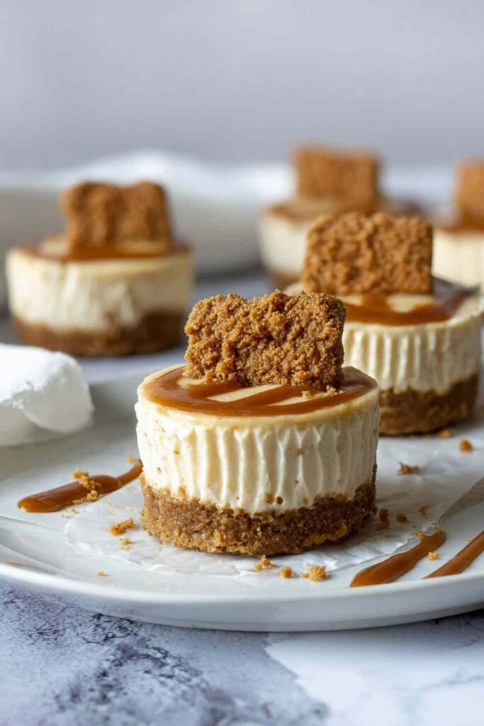 High Protein Mini Biscoff Cheesecakes