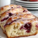 Homemade Jam Donut Focaccia dusted with powdered sugar on cooling rack