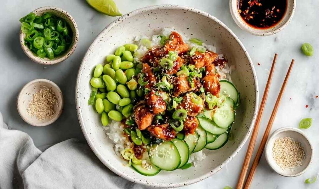 Honey Sriracha Salmon Bowls 2