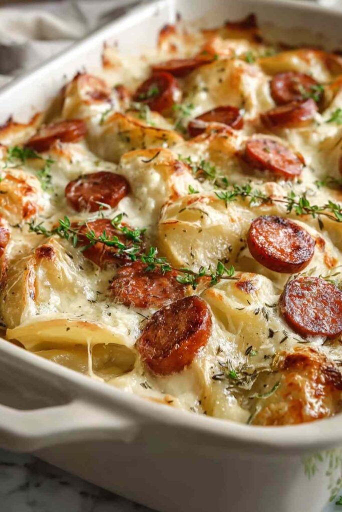 Kielbasa and Pierogi Bake