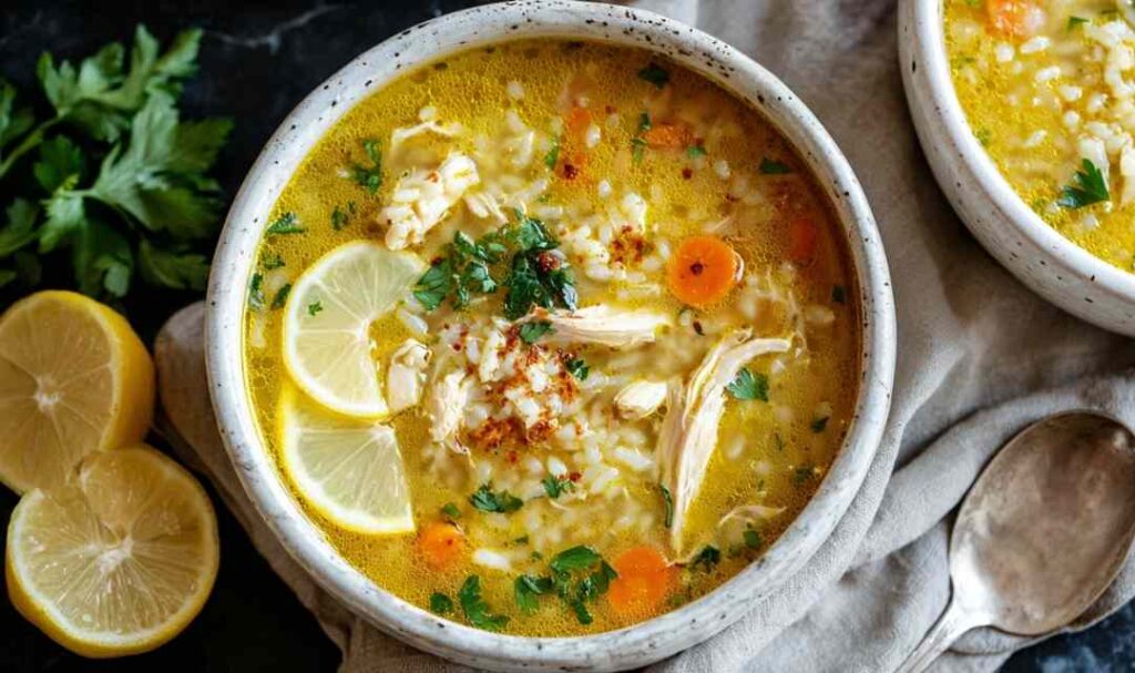 Lemon Ginger Turmeric Chicken Soup