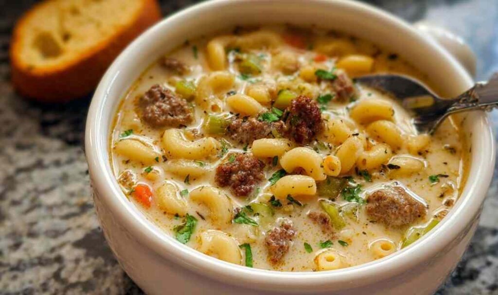 Macaroni Cheeseburger Soup