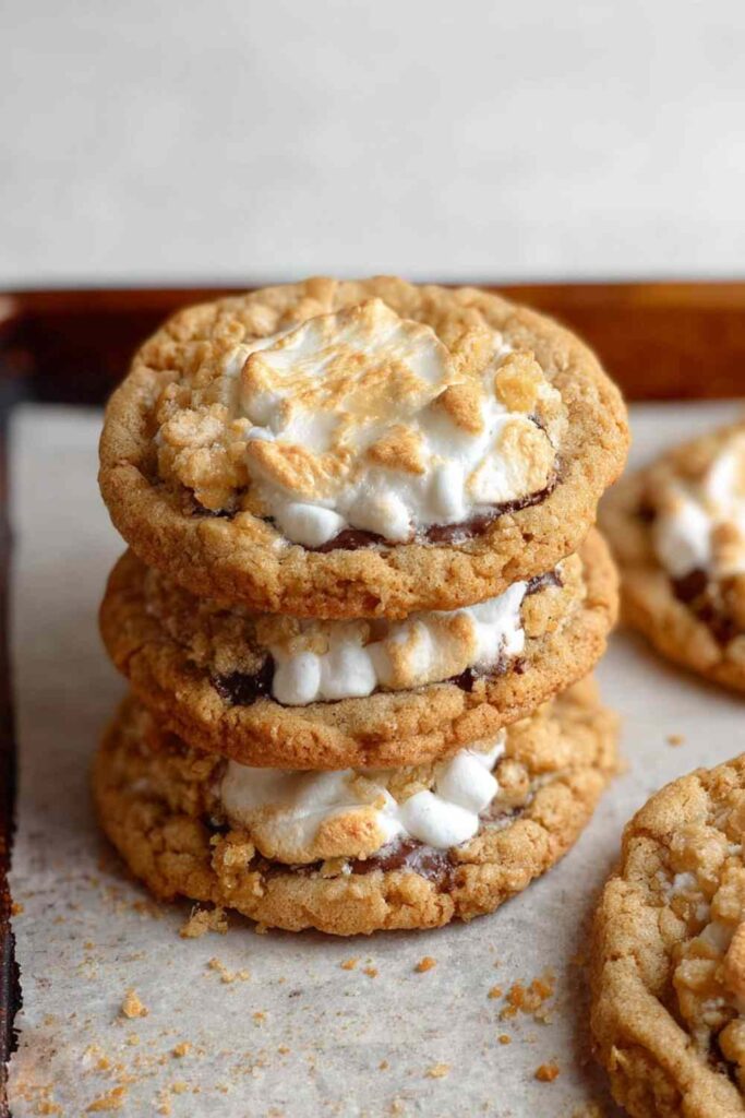 Marshmallow crispy cookies