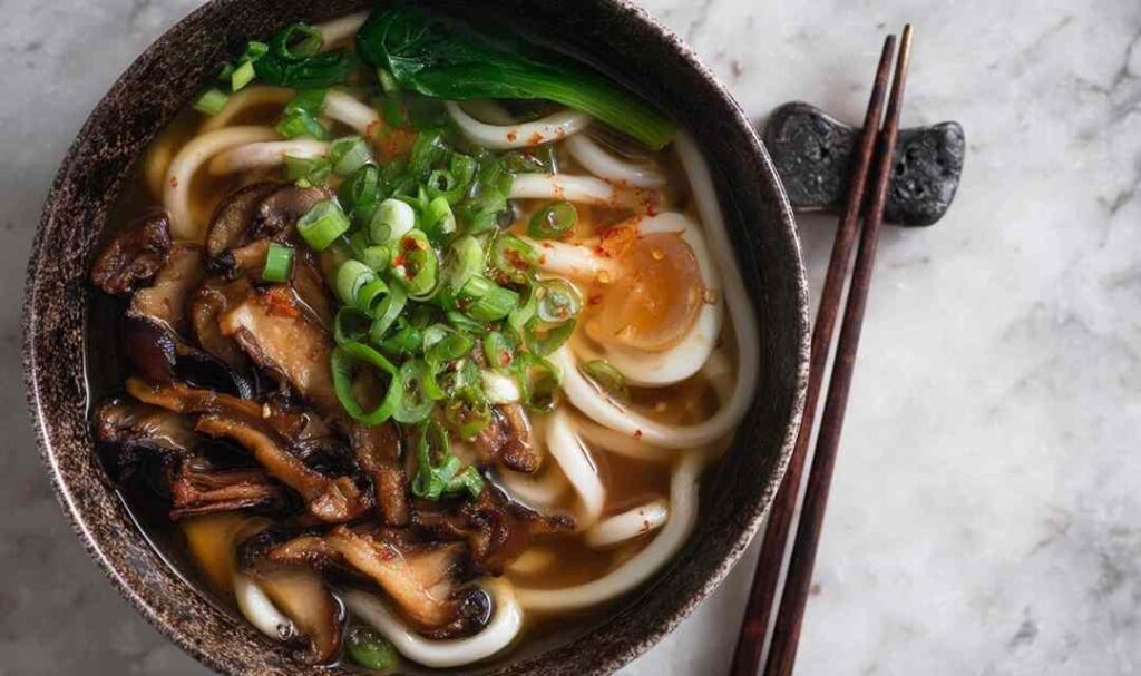 Miso Udon Noodle Soup with Teriyaki Mushrooms 2