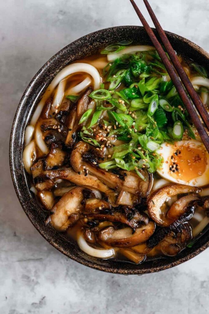 Miso Udon Noodle Soup with Teriyaki Mushrooms 3