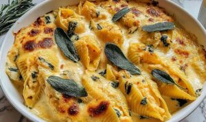 Pumpkin Gouda Stuffed Shells with Brown Butter Sage