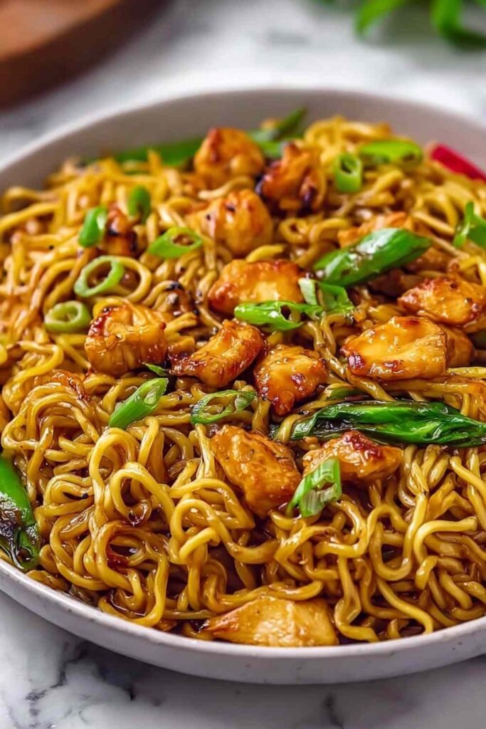 Sticky Garlic Chicken Noodles