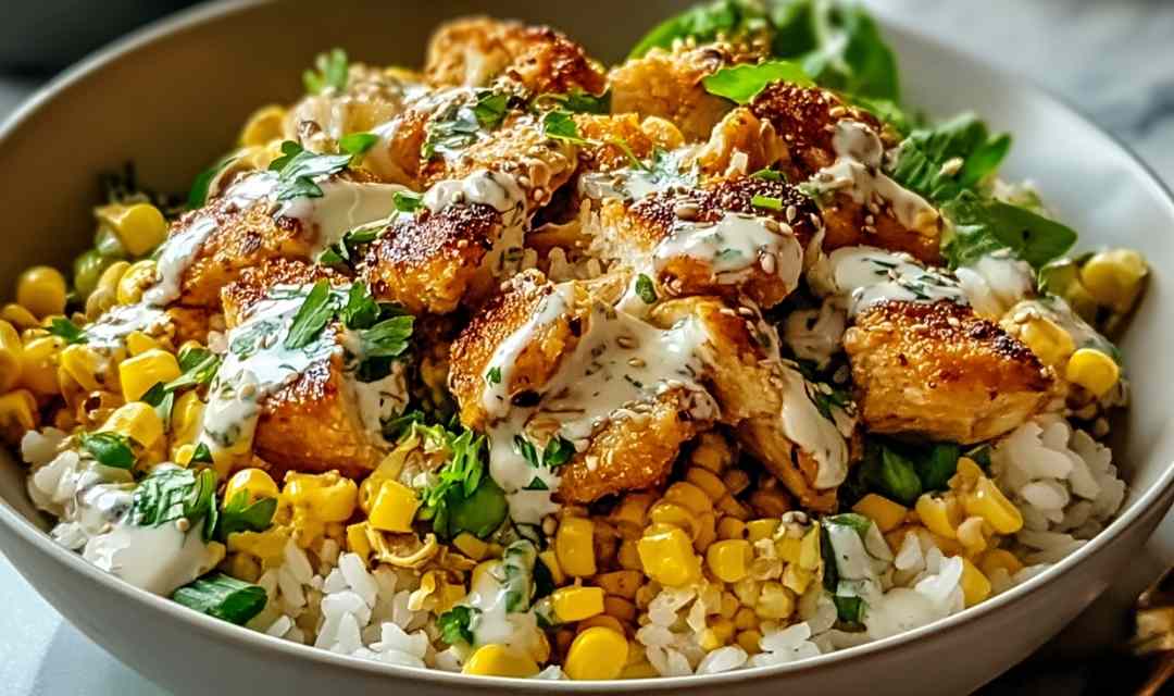Street Corn Chicken Rice Bowl