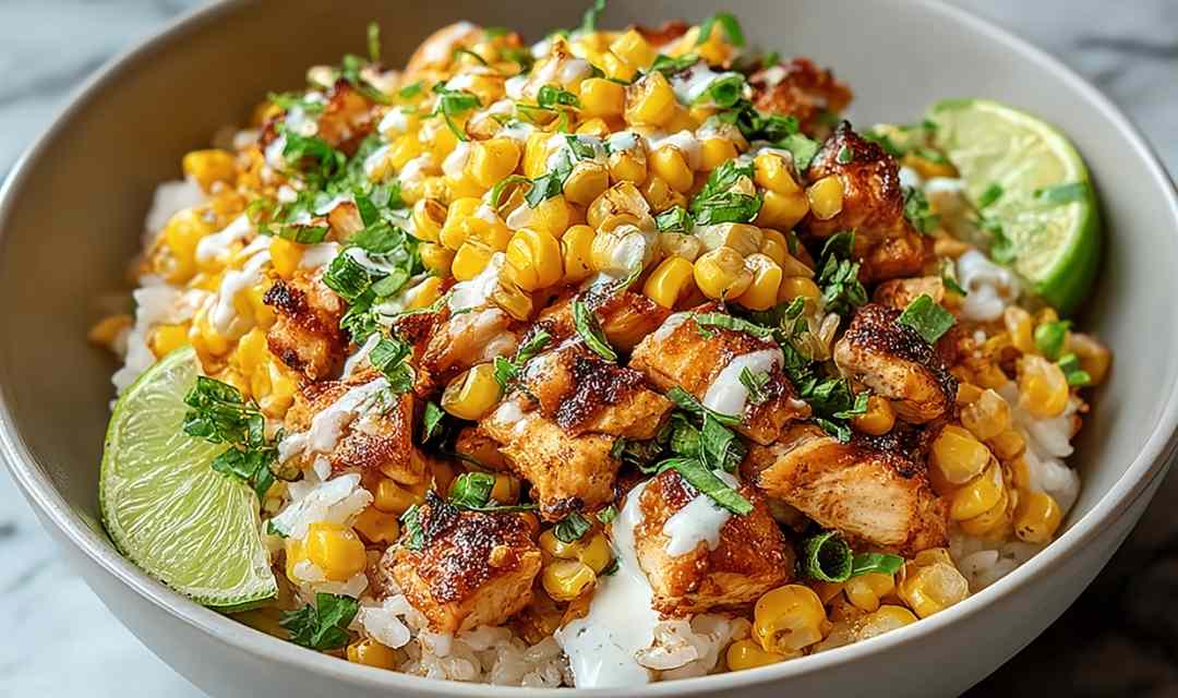 Street Corn Chicken Rice Bowl