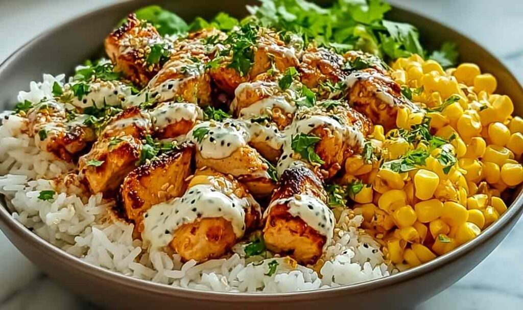 Street Corn Chicken Rice Bowl