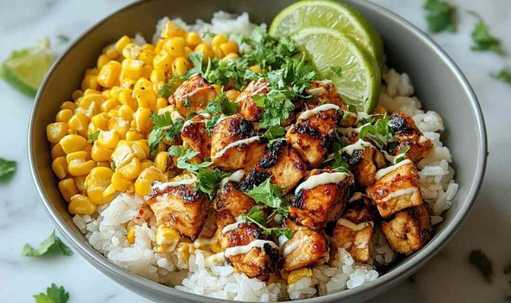Street Corn Chicken Rice Bowl
