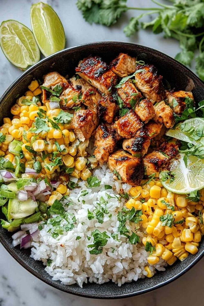 Street Corn Chicken Rice Bowl