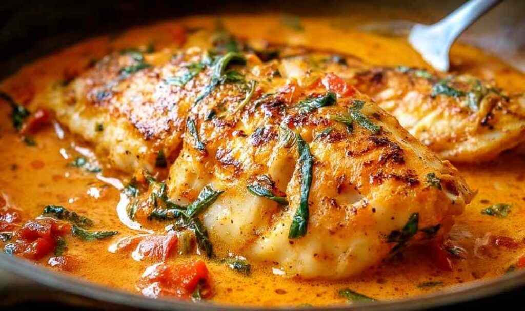 Tilapia in Roasted Pepper Sauce 